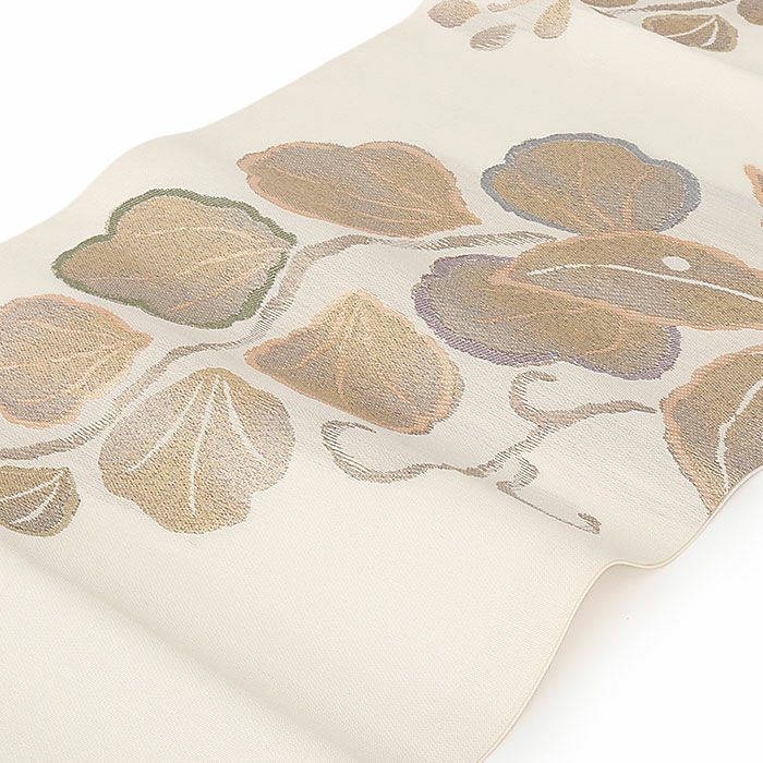 小紋紬色無地御召などのお着物にすぐ使えるお仕立て上がり九寸名古屋帯。春秋冬袷単衣の時期のお着物のお締めいただけます。