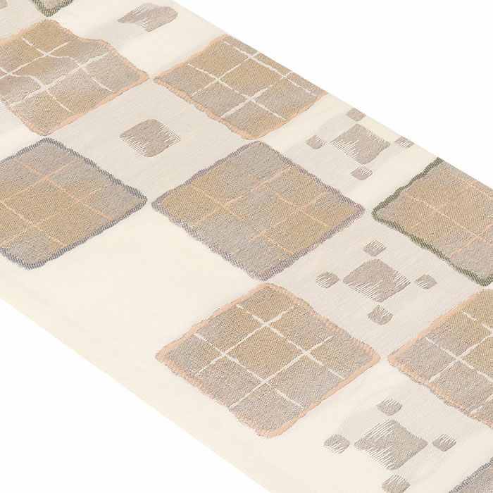 小紋紬色無地御召などのお着物にすぐ使えるお仕立て上がり九寸名古屋帯。春秋冬袷単衣の時期のお着物のお締めいただけます。