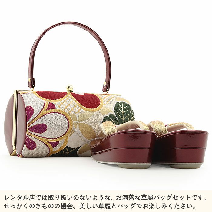 成人式や結婚式の華やかな振袖に合わせたい草履バッグセット。痛くなくて歩きやすい、初めての方にも安心の履き心地。こだわりの草履とバッグで上品な振袖コーディネートを演出。