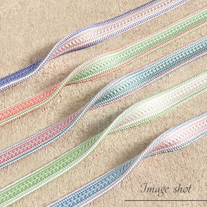 帯締め正絹五嶋紐平組ピンク紫青緑ミント水色白5色展開日本製無形文化財江戸組紐小紋紬木綿着物街着きれいめカジュアル着物和装和服帯締帯〆組紐展覧会お稽古正絹帯締安いおしゃれ耳付きリバーシブル