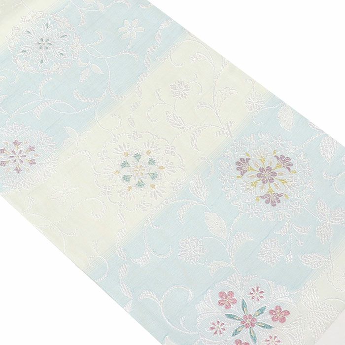 小紋紬色無地御召などのお着物にすぐ使えるお仕立て上がり九寸名古屋帯。春秋冬袷単衣の時期のお着物のお締めいただけます。