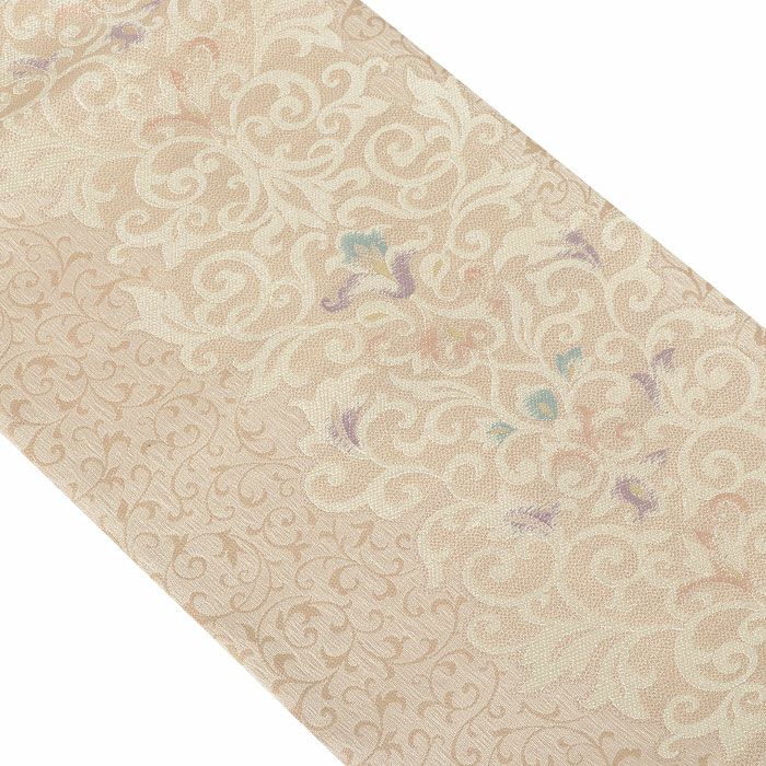 小紋紬色無地御召などのお着物にすぐ使えるお仕立て上がり九寸名古屋帯。春秋冬袷単衣の時期のお着物のお締めいただけます。