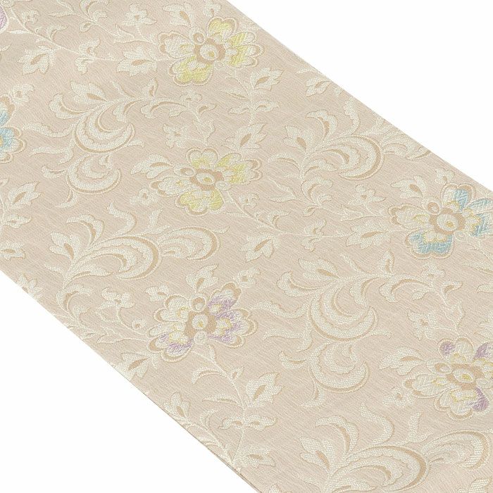 専用２点おまとめ　織りの九寸名古屋帯（花菱文）・紬八寸名古屋（草花文）正絹美品 名古屋帯 薄茶 花唐草 西陣織 弥栄織物 九寸 仕立て上がり 絹 未