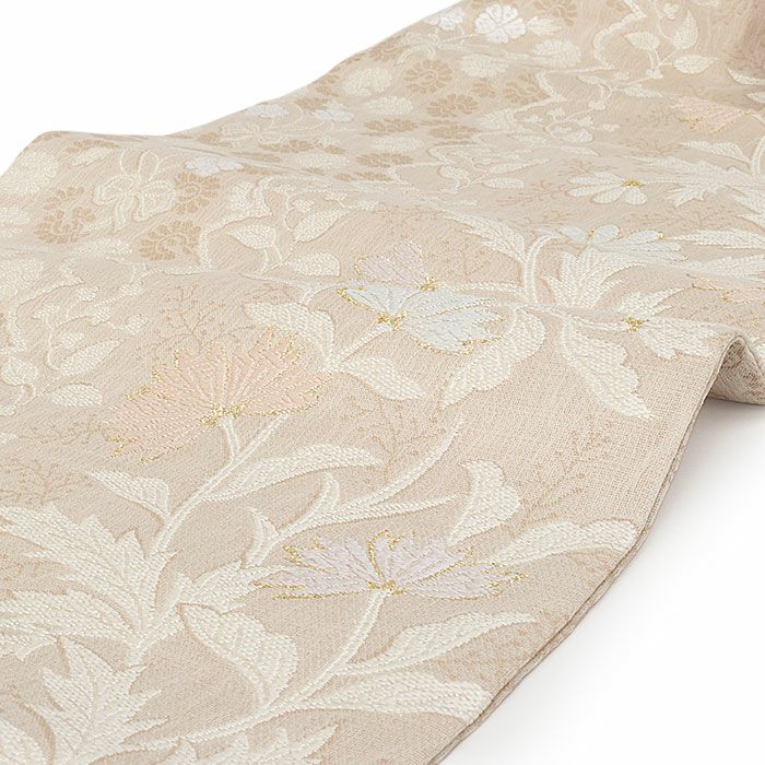 小紋紬色無地御召などのお着物にすぐ使えるお仕立て上がり九寸名古屋帯。春秋冬袷単衣の時期のお着物のお締めいただけます。