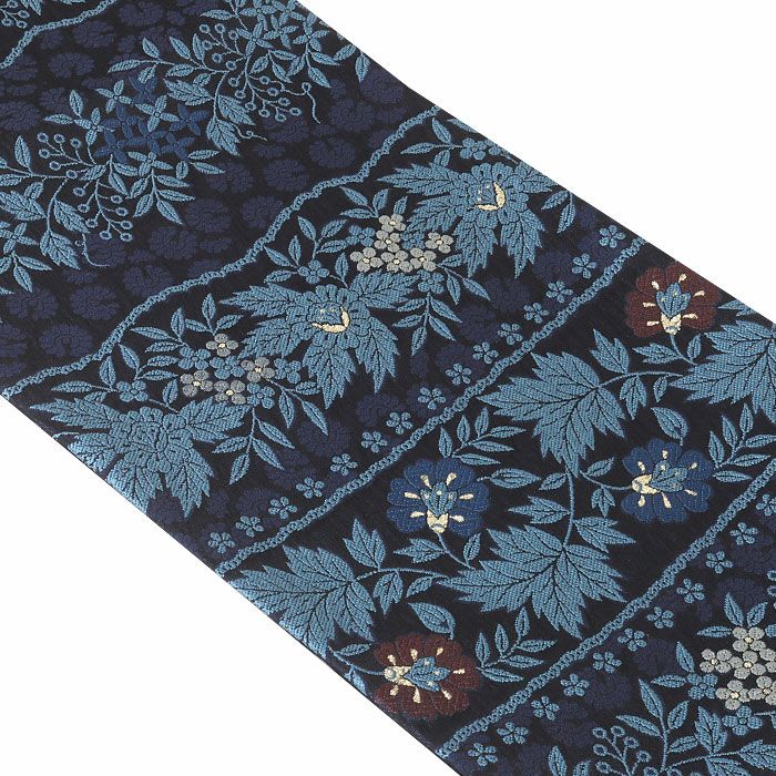 小紋紬色無地御召などのお着物にすぐ使えるお仕立て上がり九寸名古屋帯。春秋冬袷単衣の時期のお着物のお締めいただけます。