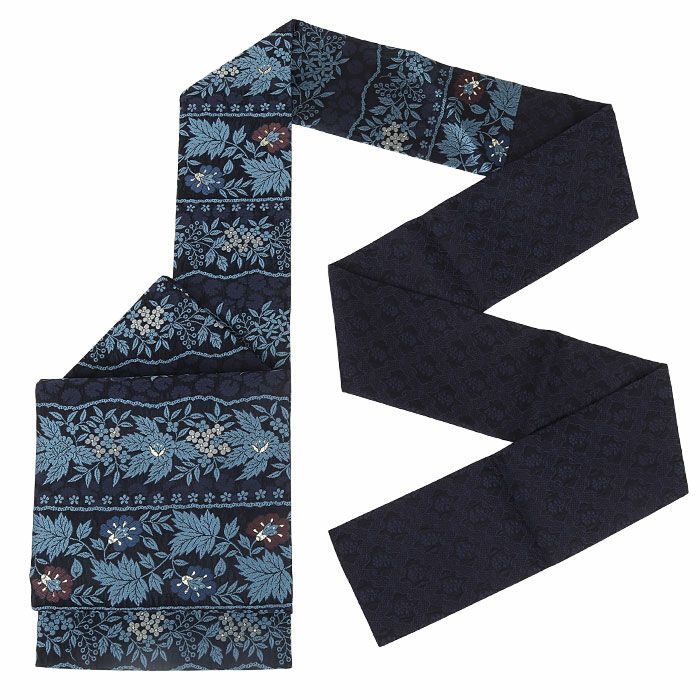 小紋紬色無地御召などのお着物にすぐ使えるお仕立て上がり九寸名古屋帯。春秋冬袷単衣の時期のお着物のお締めいただけます。