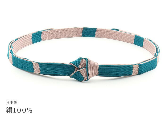 帯締め正絹五嶋紐平組黒白青緑ベージュ青紫3色展開日本製無形文化財江戸組紐小紋紬木綿着物街着きれいめカジュアル着物和装和服帯締帯〆組紐展覧会お稽古正絹帯締安いおしゃれツートンバイカラー二重リバーシブルモダン