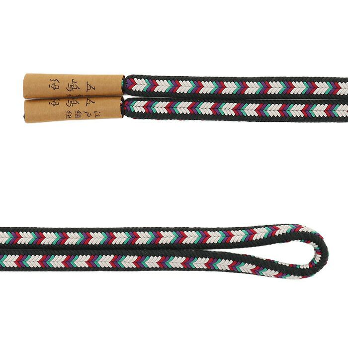 帯締め正絹五嶋紐黒白紫ピンク2色展開日本製無形文化財江戸組紐小紋紬木綿着物街着きれいめカジュアル着物和装和服帯締帯〆組紐展覧会お稽古正絹帯締安いおしゃれ矢絣リバーシブル多色使い