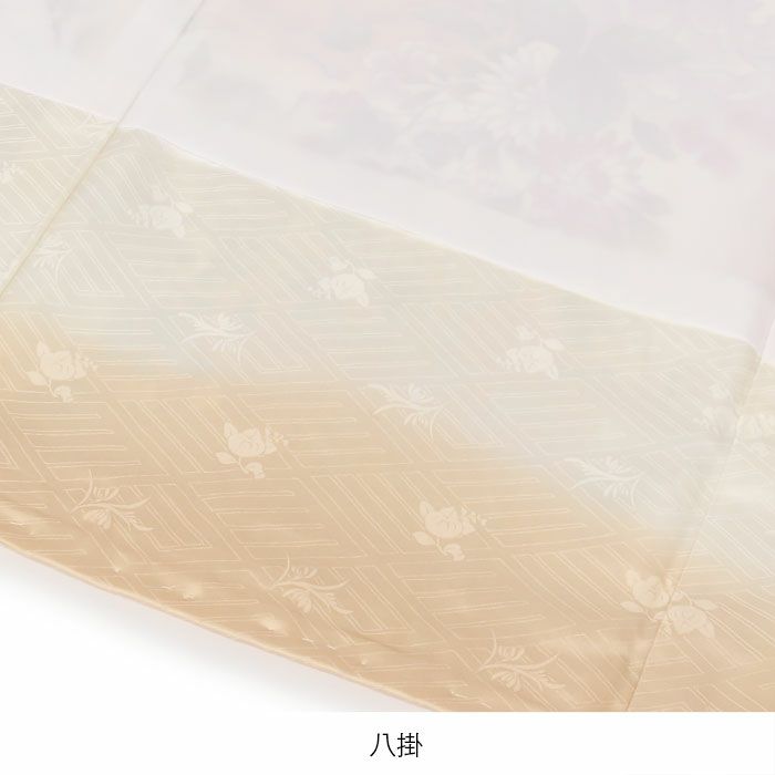 お宮参り着物女の子絹正絹掛け着産着モダン白淡橙牡丹百合万寿菊八重桜鞠鈴吉祥花吉祥紋友禅経済産業大臣指定伝統的工芸品ラメ糸刺繍金彩銀彩箔使い新品日本製販売購入きもの祝い着のしめ初着祝着一つ身服装赤ちゃんベビー