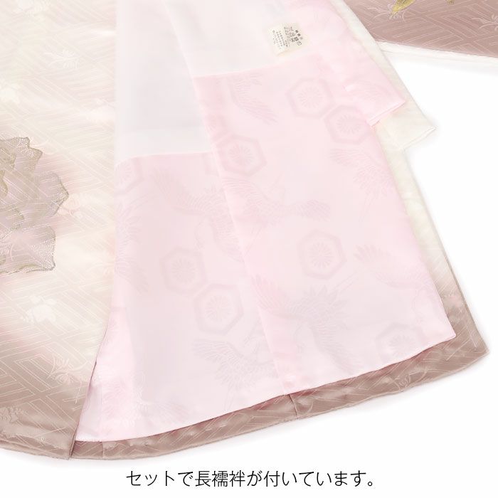 お宮参り着物女の子絹正絹掛け着産着モダン白灰桃ピンクグレー牡丹百合万寿菊八重桜鞠鈴吉祥花吉祥紋友禅経済産業大臣指定伝統的工芸品ラメ糸刺繍金銀彩箔使い新品日本製販売購入きもの祝い着のしめ初着祝着一つ身服装赤ちゃんベビー