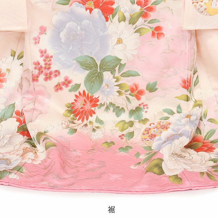 小紋　フルセット　着物　正絹　紅型染め　ピンク　花　可愛い　O6 小紋 フルセット 着物 正絹 紅型染め ピンク 花 可愛い O6