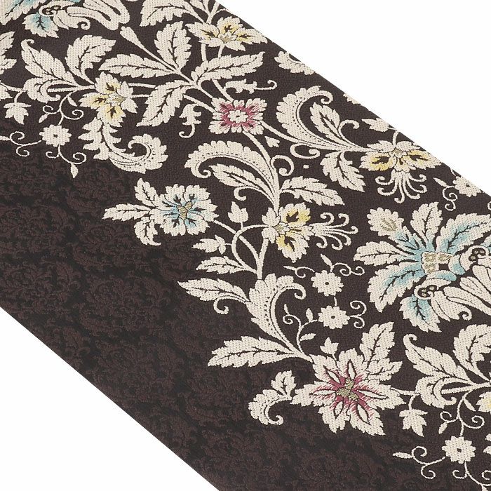 小紋紬色無地御召などのお着物にすぐ使えるお仕立て上がり九寸名古屋帯。春秋冬袷単衣の時期のお着物のお締めいただけます。