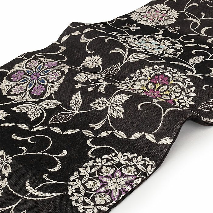 小紋紬色無地御召などのお着物にすぐ使えるお仕立て上がり九寸名古屋帯。春秋冬袷単衣の時期のお着物のお締めいただけます。