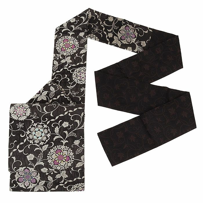 小紋紬色無地御召などのお着物にすぐ使えるお仕立て上がり九寸名古屋帯。春秋冬袷単衣の時期のお着物のお締めいただけます。