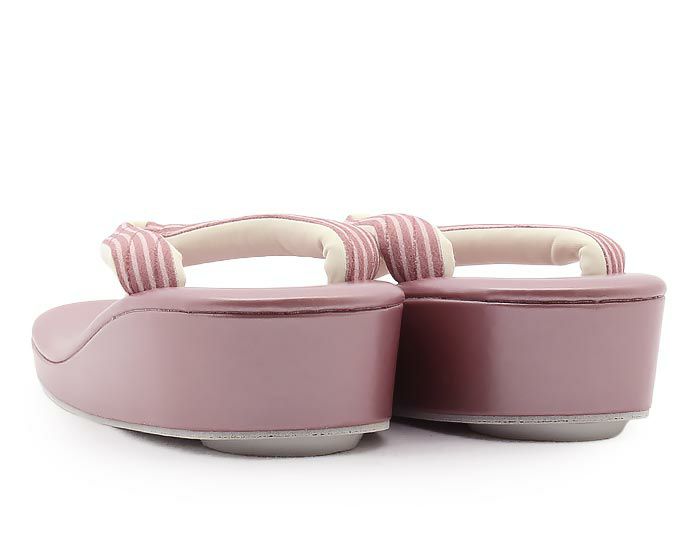 草履レディース普段用カジュアル草履Lサイズピンクくすみピンク縞ストライプ合皮帯地1枚芯日本製痛くない歩きやすい女性女性用ぞうり小紋紬色無地御召草履着物草履単品草履だけ