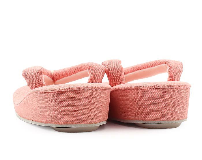草履レディース普段用カジュアル草履フリーサイズLサイズオレンジピンク布地1枚芯日本製痛くない歩きやすい女性女性用ぞうり小紋紬色無地御召草履着物草履単品草履だけ