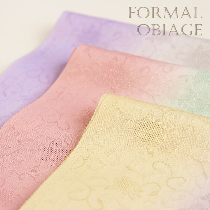 帯揚げ訪問着用キステオリジナルカラー丹後ちりめん全6色紫藤浅葱黄桃水色灰茶ぼかし3色唐花銀通し正絹日本製春夏秋冬メッシュ透け感くすみパステルおびあげメール可宅配便可絹シルク帯あげ着物和装小物帯揚礼装訪問着付下げ色無地