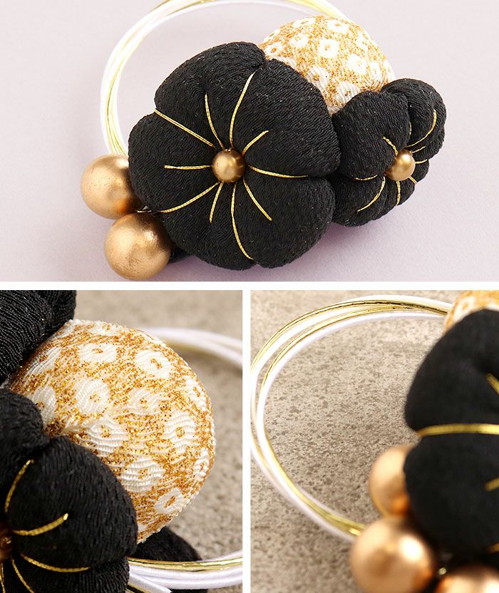 七五三　7歳　120cm　黒　しぼり柄　ポリエステル　髪飾り 七五三 7歳 120cm 黒 しぼり柄 ポリエステル 髪飾り 七五三 7歳 120cm