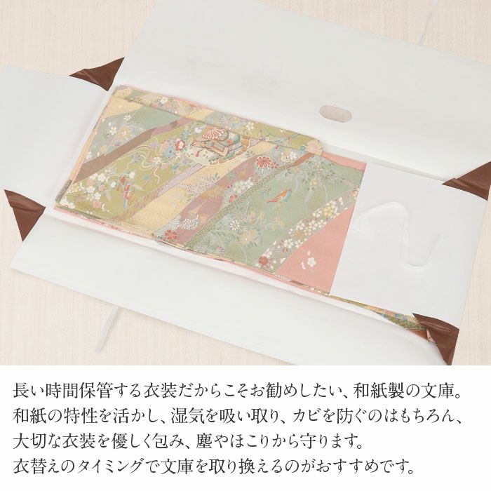 たとう紙着物着物用文庫5枚セット和紙大87cm着物用白和粋藤たとうしたとうがみ畳紙畳み紙帖紙多当紙キモノ文庫四つ手小窓付き薄紙付き着付け小物留袖訪問着振袖和装和装小物着物浴衣折らずに発送