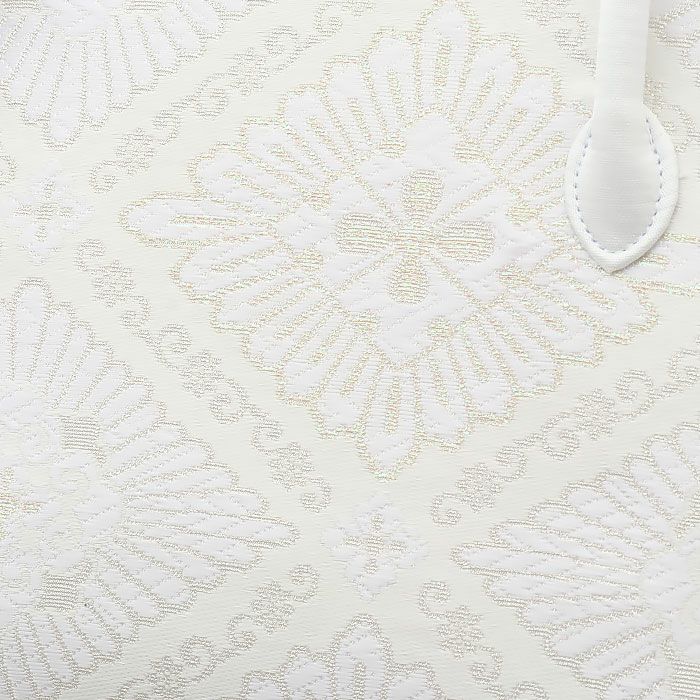 利休バッグ留袖用訪問着用白ホワイト銀シルバー花菱西陣織正絹帯地日本製黒留袖色留袖訪問着礼装用フォーマル色無地付け下げ結婚式お宮参り七五三和装バッグフォーマル着物和装御茶席華道茶道キレイめカジュアル