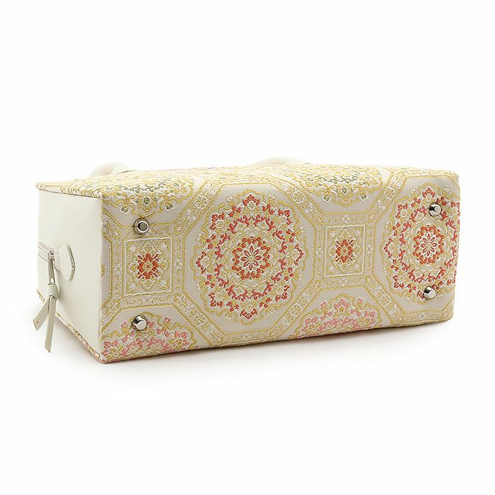 利休バッグ留袖用訪問着用白金赤緑蜀江紋花紋西陣織正絹帯地日本製黒留袖色留袖訪問着礼装用フォーマル色無地付け下げ結婚式お宮参り七五三和装バッグフォーマル着物和装御茶席華道茶道キレイめカジュアル