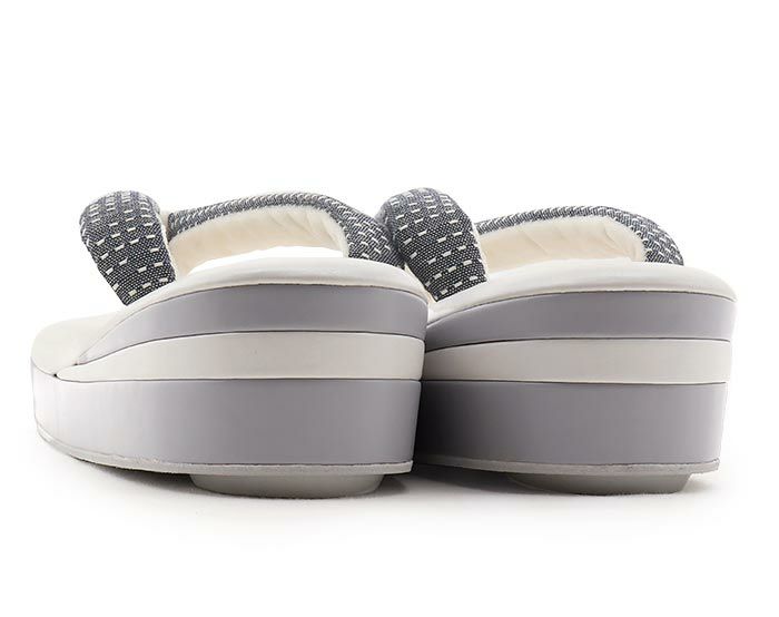 草履レディース普段用カジュアル草履Lサイズホワイトグレー白灰ドット合皮綿3枚芯日本製痛くない歩きやすい女性女性用ぞうり小紋紬色無地御召草履着物草履単品草履だけ