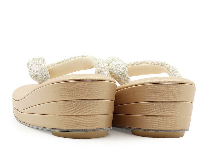 草履留袖用訪問着用レディース白梅謹製Mサイズゴールド金クリーム菱花文織生地2の3枚芯日本製痛くない歩きやすい女性黒留袖色留袖礼装用フォーマル結婚式ぞうり草履着物草履単品草履だけ