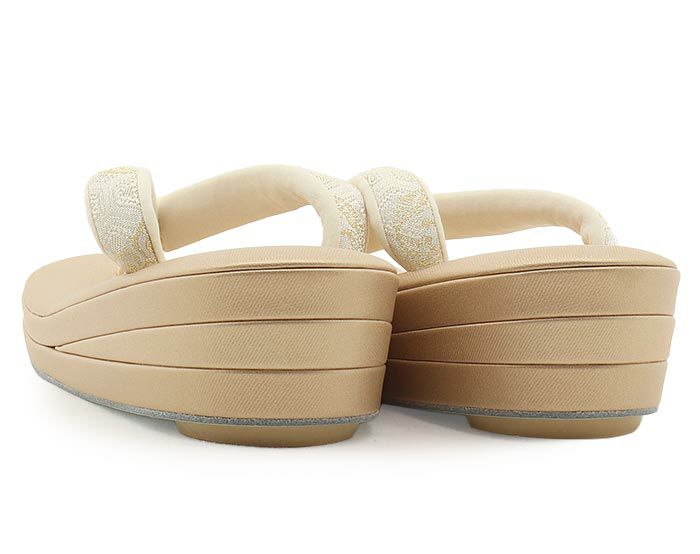 草履留袖用訪問着用レディース白梅謹製Mサイズゴールド金クリーム花文亀甲織生地2の3枚芯日本製痛くない歩きやすい女性黒留袖色留袖礼装用フォーマル結婚式ぞうり草履着物草履単品草履だけ