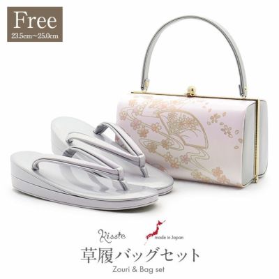 和装用バッグと草履セット シルバー 和装用バッグと草履セット