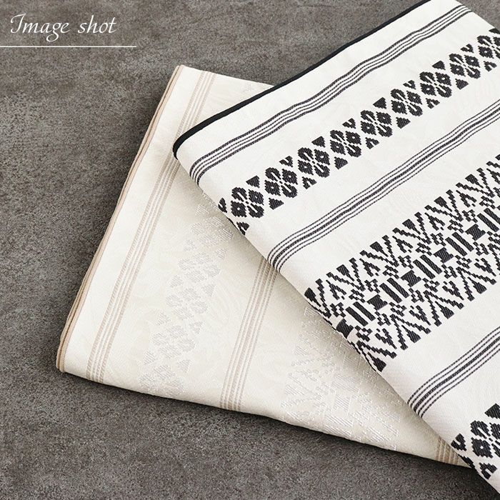 兵児帯大人普段着物ゆかた浴衣帯4色展開ブラックベージュ濃グレーホワイト黒濃茶白アールデコ献上日本製大人兵児帯おとなレディースリバーシブル両面長尺ポリエステル小杉織物大人の兵児帯10代20代30代40代50代モダン