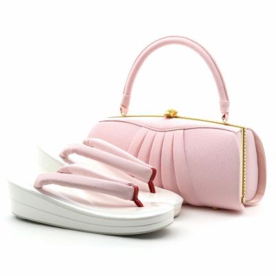 アウトレット】振袖 草履 バッグ セット 成人式 ピンク オレンジ 白