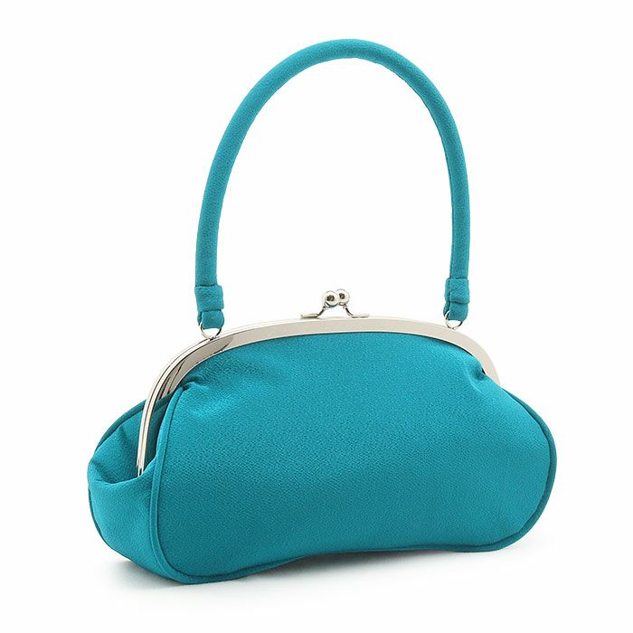 がま口バッグ成人式振袖用袴用成人用ターコイズ椿花縮緬ちりめん振袖卒業袴振り袖ママ振おしゃれはたち結婚式卒業式卒業袴おしゃれかわいいはたちがまぐちばっぐ単品