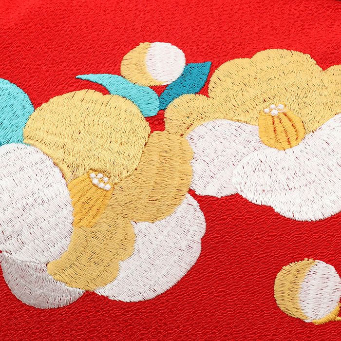 がま口バッグ成人式振袖用袴用成人用赤レッド椿花縮緬ちりめん振袖卒業袴振り袖ママ振おしゃれはたち結婚式卒業式卒業袴おしゃれかわいいはたちがまぐちばっぐ単品