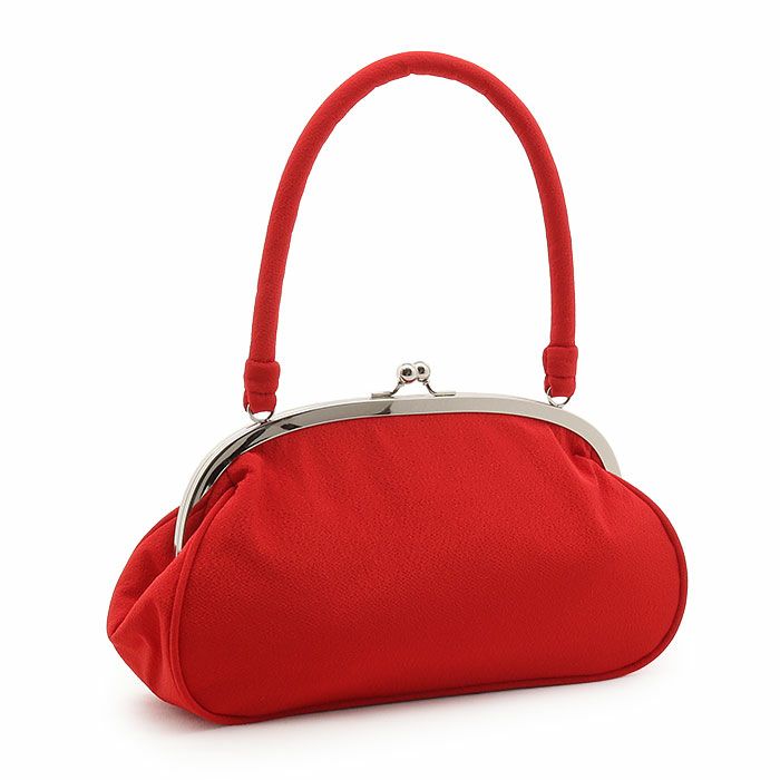 がま口バッグ成人式振袖用袴用成人用赤レッド椿花縮緬ちりめん振袖卒業袴振り袖ママ振おしゃれはたち結婚式卒業式卒業袴おしゃれかわいいはたちがまぐちばっぐ単品