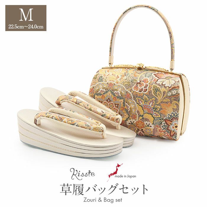 草履バックセット　鳳凰 草履バッグセット 留袖用 訪問着用 草履バッグ 彩小径 Mサイズ