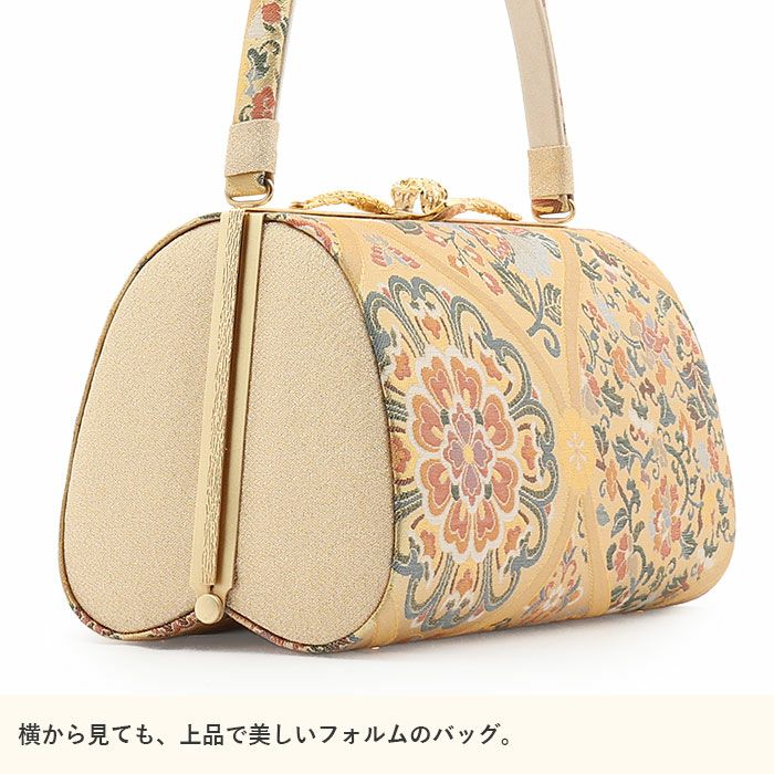 草履バッグセット留袖用訪問着用草履バッグ彩小径Mサイズゴールドシャンパンゴールド金立涌華紋正絹帯地3枚芯日本製痛くない黒留袖色留袖礼装用フォーマル結婚式ぞうり草履草履バック草履バックセット着物