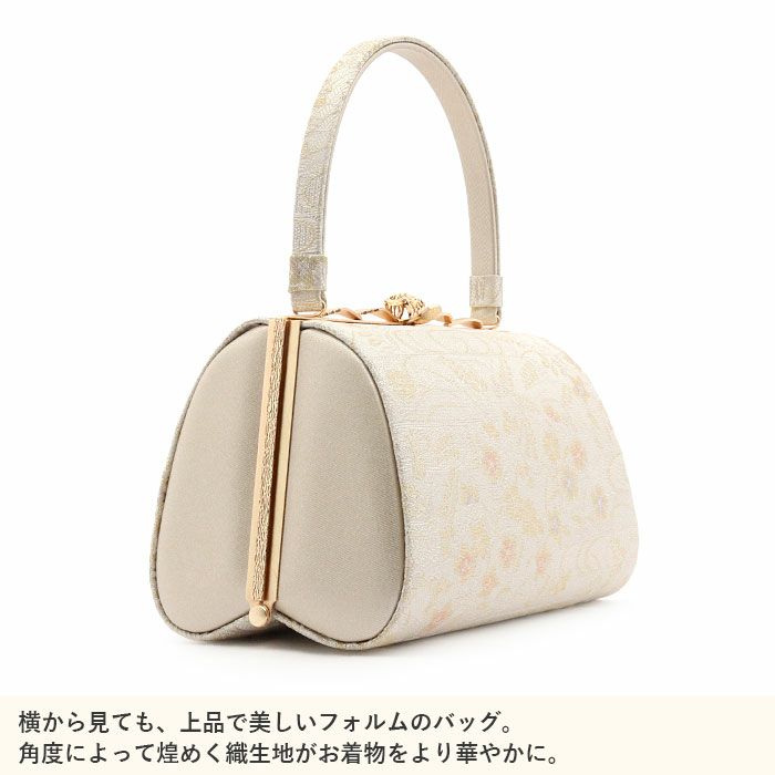 草履バッグセット留袖用訪問着用草履バッグ紗織沙織Mサイズシルバークリームゴールド銀金霞秋草花文織生地1の3枚芯日本製痛くないパールトーン加工黒留袖色留袖礼装用フォーマル結婚式ぞうり草履草履バック草履