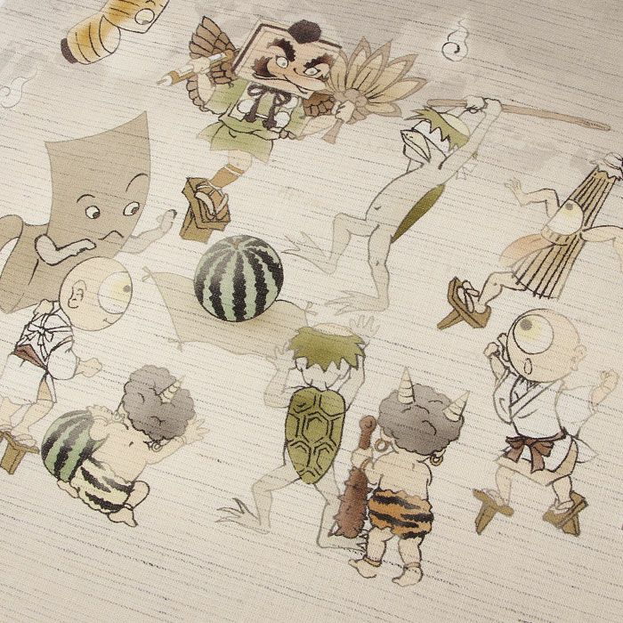 京袋帯夏夏帯麻スイカ割りWAKKA仕立て上がりおびなごや帯名古屋帯未使用新品初夏晩夏盛夏おびなごや帯単衣薄物夏物小紋紬色無地カジュアル通販購入obi