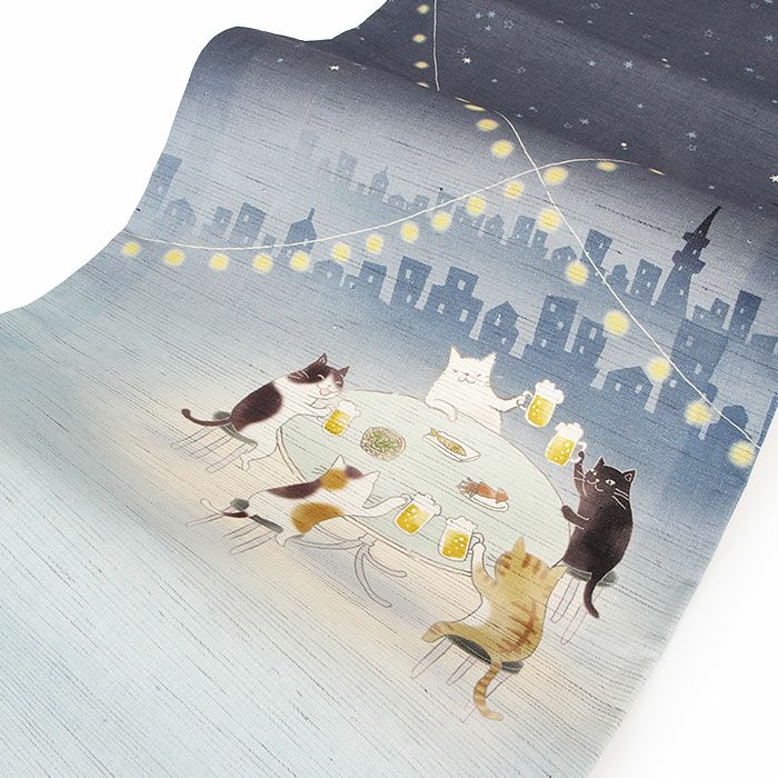 京袋帯夏夏帯麻スイカ割りWAKKA仕立て上がりおびなごや帯名古屋帯未使用新品初夏晩夏盛夏おびなごや帯単衣薄物夏物小紋紬色無地カジュアル通販購入obi