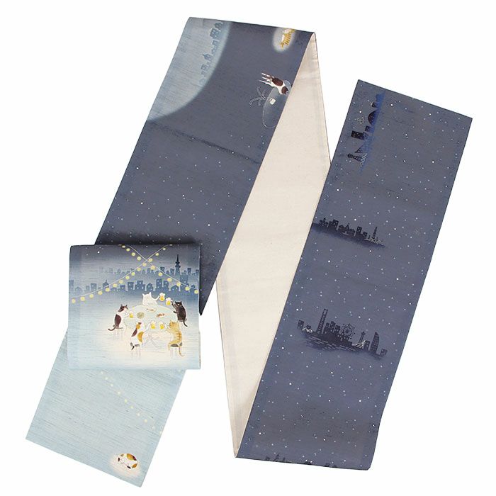 京袋帯夏夏帯麻スイカ割りWAKKA仕立て上がりおびなごや帯名古屋帯未使用新品初夏晩夏盛夏おびなごや帯単衣薄物夏物小紋紬色無地カジュアル通販購入obi